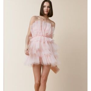 Francesca’s  Suzie Tulle Tiered Dress - Pink